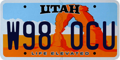 UT license plate W980CU