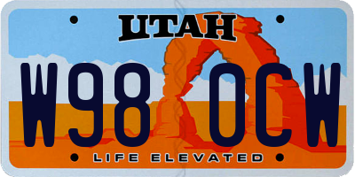UT license plate W980CW
