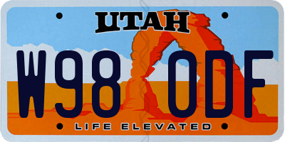 UT license plate W980DF