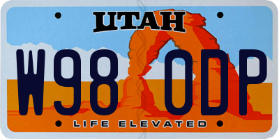 UT license plate W980DP