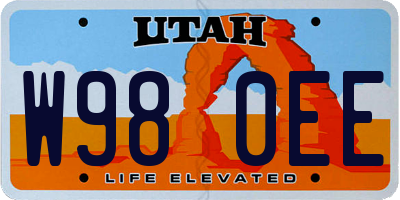 UT license plate W980EE