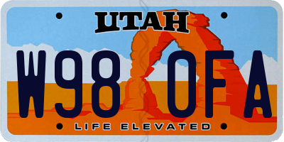 UT license plate W980FA