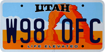 UT license plate W980FC