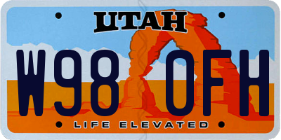 UT license plate W980FH