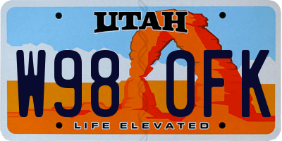 UT license plate W980FK