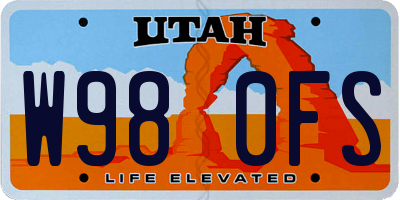 UT license plate W980FS