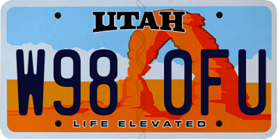 UT license plate W980FU