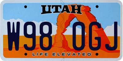 UT license plate W980GJ