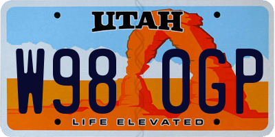 UT license plate W980GP