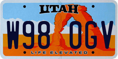 UT license plate W980GV