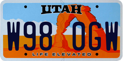 UT license plate W980GW