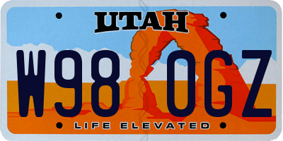 UT license plate W980GZ