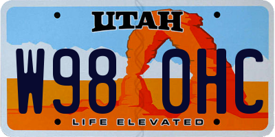 UT license plate W980HC