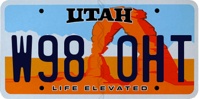 UT license plate W980HT