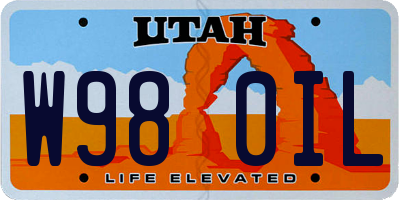 UT license plate W980IL