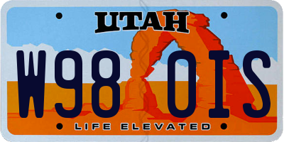 UT license plate W980IS