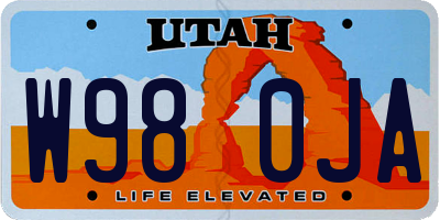 UT license plate W980JA