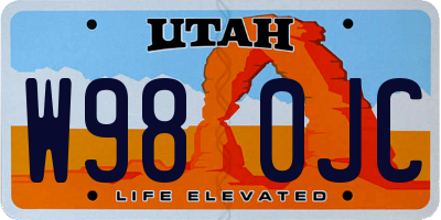 UT license plate W980JC