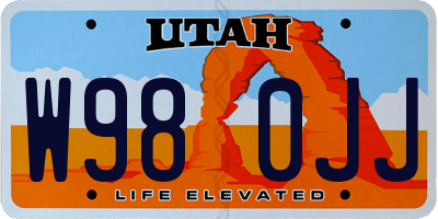 UT license plate W980JJ