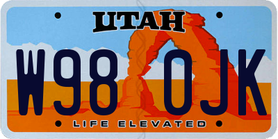 UT license plate W980JK