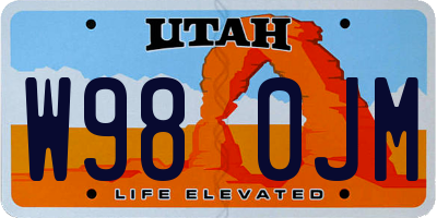UT license plate W980JM