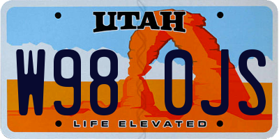 UT license plate W980JS