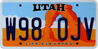 UT license plate W980JV