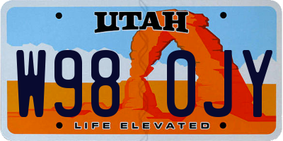UT license plate W980JY