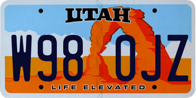 UT license plate W980JZ