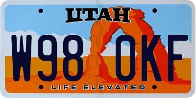 UT license plate W980KF