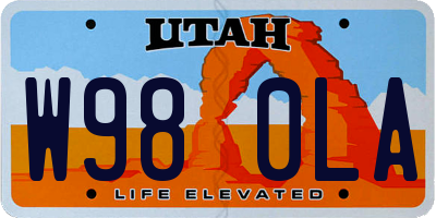 UT license plate W980LA