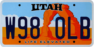 UT license plate W980LB