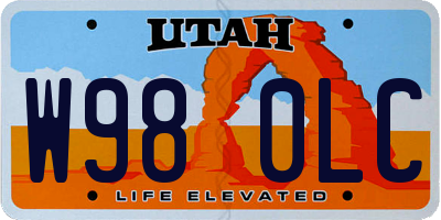 UT license plate W980LC