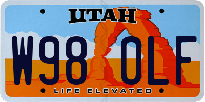 UT license plate W980LF