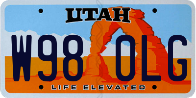UT license plate W980LG