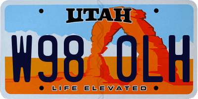 UT license plate W980LH