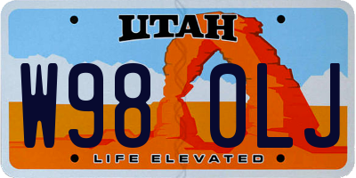 UT license plate W980LJ