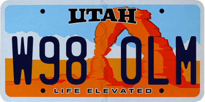 UT license plate W980LM