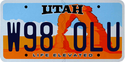 UT license plate W980LU