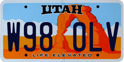 UT license plate W980LV