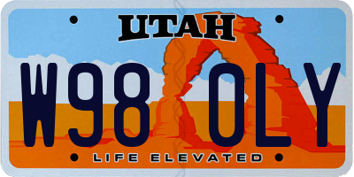 UT license plate W980LY