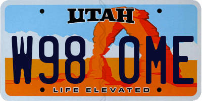 UT license plate W980ME