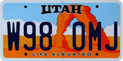 UT license plate W980MJ