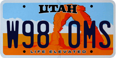UT license plate W980MS