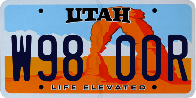 UT license plate W980OR