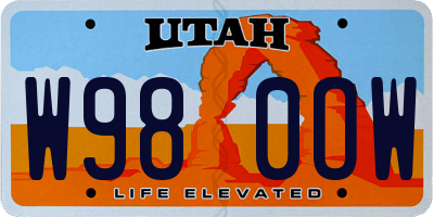 UT license plate W980OW