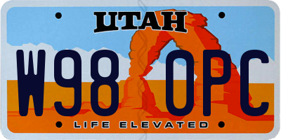UT license plate W980PC