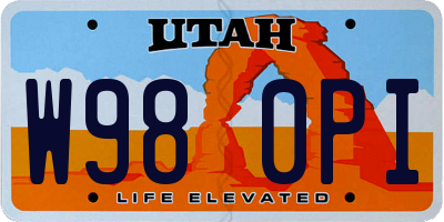 UT license plate W980PI