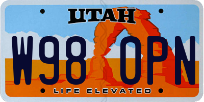 UT license plate W980PN