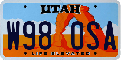 UT license plate W980SA